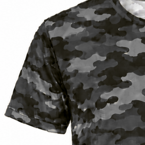 <b>Black</b> Gray Solid 100% Cotton Short Sleeve O-Neck Front Logo Printed Casual Streetwear T-<b>Shirt</b> Quick Dry Breathable Regular Fit - Product Image 4