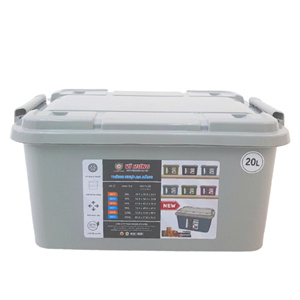 20L Modern Multifunctional <b>Plastic</b> Food Container with <b>Wheels</b> Stackable Waterproof Lid Rectangle Design - Product Image 3