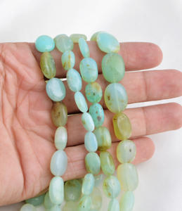 Cuentas de ópalo azul natural pulidas de 16 pulgadas, cuentas de ópalo azul natural lisas para la fabricación de joyería fina, piedra preciosa - Product Image 3