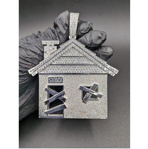 Colgante de Plata 925 con Moissanita, Joyería Hip Hop de Lujo, Brillante y Moderno, Regalo para Fiestas, Unisex - Product Image 1