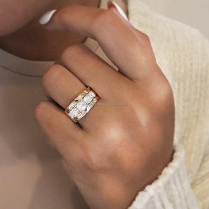 Igi/gia แล็บตัดเพชรวินเทจ14K สีเหลืองแหวนแต่งงาน/งานหมั้นใส่ได้ทั้งชายและหญิงสีขาวทองคุณภาพดีสำหรับงานปาร์ตี้ครบรอบ-คุ้มค่า - Product Image 3