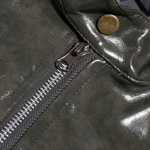 Chaqueta de Cuero Genuina para Hombre, Corte Ajustado, Impermeable, Estilo Urbano, Invierno, Diseño de Logotipo Personalizable - Product Image 5