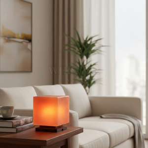 Elegant Design Carved Himalayan <b>Cube</b> Salt Lamp with Warm <b>Lighting</b> and Modern Style for Home Decor - Product Image 6
