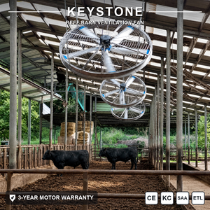 Ventilateur de circulation d'air suspendu de qualité agricole pour enclos d'élevage en plein air – Refroidissement efficace pour les grands bétaillements de bovins de finition - Product Image 1