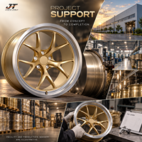 Jantes forgées 5 branches étoilées 18-22 pouces, finition or satiné avec lèvre polie VIW-175 pour BMW Audi Mercedes-Benz