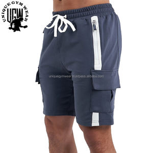 กางเกงขาสั้นออกกำลังกายผู้ชายผ้าเฟรนช์เทอร์รี่เนื้อละเอียดคุณภาพสูงขายส่ง เป็นมิตรกับสิ่งแวดล้อม แห้งเร็ว สไตล์สปอร์ต ตกแต่งด้วยโลโก้ - Product Image 4