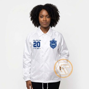 Chaqueta de la Línea Zeta Phi Beta de GREEK TREASURES para Mujer, Ropa de Sororidad, Logotipo Personalizado Bordado, Transpirable, Exterior de Seda, Poliéster - Product Image 2