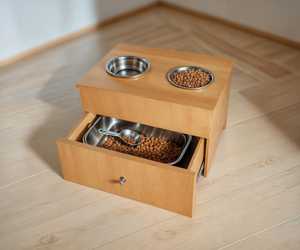 2026 Newest Design High Quality Natural Wooden <b>Cat</b> Dog Bowl Holder <b>Top</b> Quality for Pets Dog Food - Product Image 1