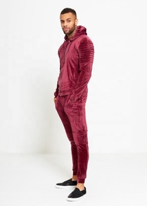 Survêtements en velours coupe Slim, 2 pièces, velours court, vierge, luxe, Logo personnalisé en daim pour hommes - Product Image 4