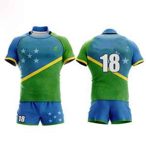 2026 New Design Multi Color Breathable Plus Size Rugby Jersey Three Quarter Sleeve Short <b>Stand</b> Collar Printed Custom OEM - Product Image 2
