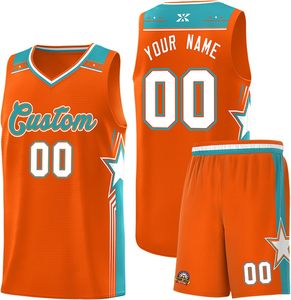 Uniforme de basket-ball imprimé, tenue d'équipe professionnelle, tissu respirant, vêtements de sport légers, débardeur à col en v, unisexe, confortable - Product Image 2