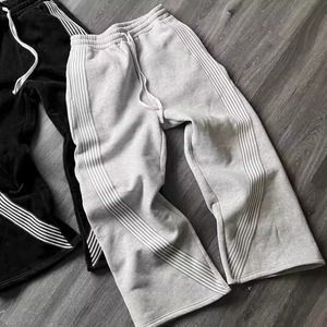Custom High Quality Blank Cargo Oversized Stacked <b>Overalls</b> for <b>Men</b> Flared Sweatpants Custom Baggy Mid-Weight Breathable - Product Image 6