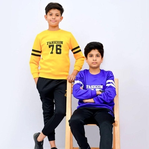 Ensemble de survêtement d'hiver 2 pièces pour garçons, grande taille, avec logo personnalisé, sweat à capuche et pantalon, 100% coton, faible MOQ, vente en gros - Product Image 3