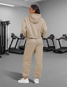 Ensemble de sweat-shirt et de jogging en coton pour femmes Hip-Hop Streetwear Pantalon à capuche avec pantalon de survêtement évasé - Product Image 3