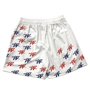 High Quality Graphic Design Gym Workout 5 Inch Inseam Wholesale Polyester Custom Plus Size Basketball Mesh Shorts for Men - Product Image 6