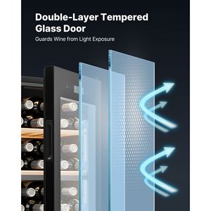 Enfriador de Vino de Doble Zona Independiente para 32 Botellas, Refrigerador con Temperatura Ajustable de 41-65F, Mini Bodega con Puerta de Vidrio - Product Image 5