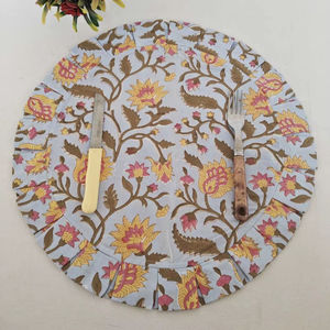 Manteles Individuales Modernos Reversibles con Estampado Floral a Mano, 100% Algodón, Desechables/Reutilizables, Personalizables, para Banquetes y Cenas en Casa - Product Image 1