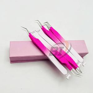 Pince à épiler d'extension de cils en acier inoxydable rose blanc Logo d'impression personnalisé de haute qualité testé à la main Beautivia International - Product Image 3