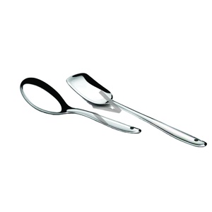 Stainless Steel Valona Salad Server <b>Set</b> 2 Pcs Silver <b>Mirror</b> Polish Dinnerware <b>Sets</b> - Product Image 1