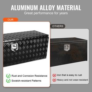 Cassetta Portautensili in Alluminio Rinforzato 152x43x46 cm per Sottoscocca Camion, con Piastra Diamantata, Serratura e Chiavi, Impermeabile, per Pickup - Product Image 4