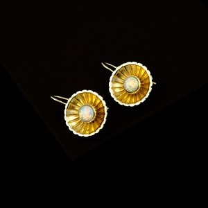 Ethiopian Opal Sunburst Dangle <b>Hook</b> <b>Earrings</b>-Statement Welo Fire Opal <b>Earrings</b>-Handmade Gold Plated Jewelry Gift For Her R - Product Image 5