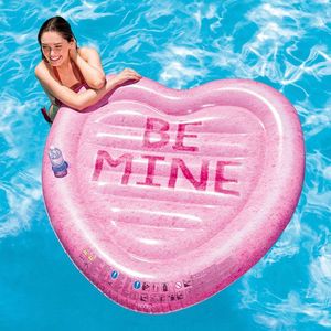 Materassino Gonfiabile a Forma di Cuore Rosa 'Be Mine' per Piscina, Giocattolo Acquatico per Adulti in PVC - Product Image 1
