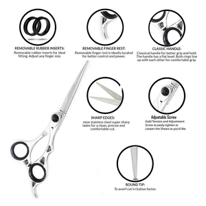 Juego de Tijeras de Peluquería Profesionales de Acero Inoxidable Personalizadas, Estuche de Cuero PU, Cuchillas Afiladas, Kit de Salón - Product Image 3