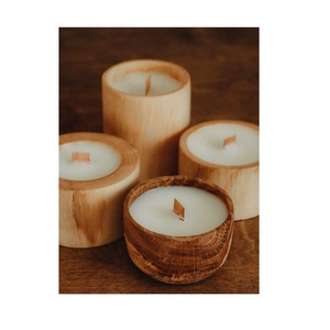 Recipiente de madera para velas, diseño personalizado, estilo veta de madera, para decoración del hogar. - Product Image 5