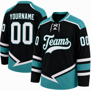 Maillot de hockey sur glace personnalisé, pull de hockey d'équipe personnalisé, uniforme de sport à manches longues, pull rayé avec nom et numéro personnalisés - Product Image 2