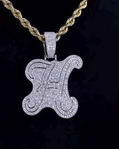 Joyería Hip Hop Unisex, Colgante Personalizado con Letra, Plata de Ley 925, Diamantes, Número, Nombre, Inicial, Logotipo, Chapado en Oro, Certificado GRA - Product Image 4