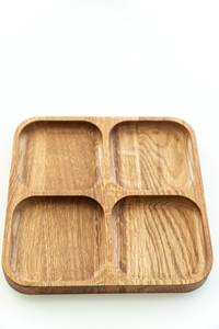 Bandeja de servir de madera de roble, organizador de escritorio cuadrado de madera, decoración para el hogar, bandeja de servir de madera hecha a mano. - Product Image 1