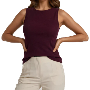 2026 Best Selling Tank <b>Tops</b> Lightweight Cotton Spandex Ribbed Tank <b>Top</b> Women Sexy Back Sculpt Fitted Active <b>Tops</b> Breathable Soft - Product Image 1