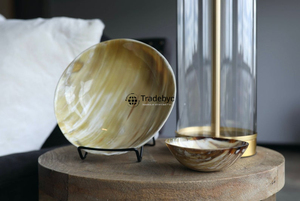 Bol rond en corne d'ange élégant fait à la main, qualité supérieure, accent décoratif de luxe pour table à manger par Tradebyd - Product Image 2