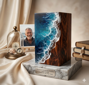 Wood Grain Ceramic <b>Incense</b> Burner Ocean Wave <b>Aromatherapy</b> <b>Diffuser</b> with Lid Hand Painted <b>Incense</b> <b>Holder</b> for Home Decor - Product Image 2
