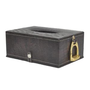 Porta Servilletas de Cuero Genuino con Diseño de Brida de Caballo Dorada, Dispensador Decorativo de Pañuelos, Caja para Servilletas, Suministros para Eventos, Decoración de Mesa - Product Image 5