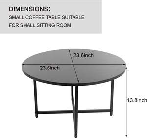 Modern Black Round <b>Coffee</b> <b>Table</b> <b>Small</b> Circle Center <b>Table</b> Wooden Accent Tea <b>Table</b> for Living Room Apartment - Product Image 5