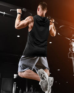 Sudadera con capucha sin mangas para hombre, estilo gimnasio, para correr, transpirable, informal, ligera, tela suave y elástica para un mejor ajuste. - Product Image 5