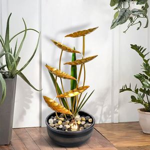 Fontana d'Acqua in Metallo con Illuminazione LED da 22,6 Pollici per Decorazioni Interne ed Esterne - Product Image 4