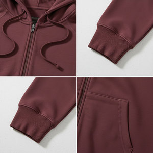 Men's Workwear Full Zip Hoodie Soft Fleece Professional Look Custom Logo Patch Bulk Order OEM Wholesale Manufacturer - Product Image 5