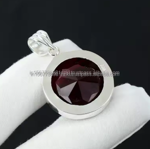 Colgante natural de Plata de Ley 925 colgante de piedras preciosas granate colgante hecho a mano colgante de aniversario hermoso colgante de mujer - Product Image 5