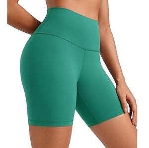 Leggings et shorts de yoga et de cyclisme pour femmes et filles, couleur unie, coupe ajustée, taille haute, en nylon extensible, style cycliste - Product Image 1