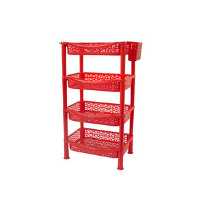 Support de rangement en plastique rectangulaire moyen à 4 niveaux Récipient alimentaire polyvalent pour cuisine salon bureau boutique utilisation sans danger pour les aliments - Product Image 5