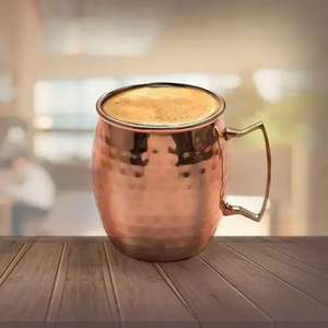 Taza Moscow Mule FAIZA CRAFT Ecológica de 500 ml, Diseño Clásico Martillado en Cobre, Superficie Pulida, Juego de Regalo para Restaurantes - Product Image 4