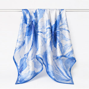 Pañuelos elegantes cuadrados estampados para mujer - Pañuelos de seda transpirables para uso diario, moda modesta para adultos - Product Image 3