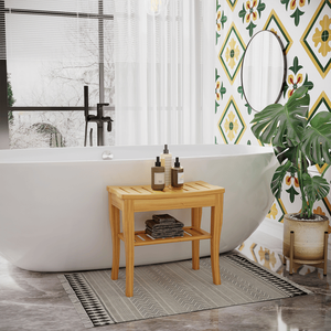 Chaise de bain confortable avec étagères de salle de bain - Product Image 1