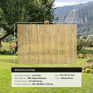 Recinzione Naturale in Bambù per Privacy, 1,2 m di Altezza x 1,8 m di Lunghezza, Ecologica, Schermo Decorativo in Bambù Arrotolato 0,75 D, Divisorio per Ambienti - Product Image 4
