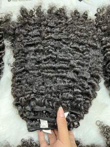 Venta al por mayor vietnamita birmano rizo paquetes de cabello humano 100g/paquete birmano rizo extensiones de cabello humano 3 paquetes actualización 10A - Product Image 4