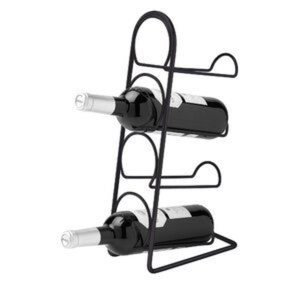 Modern 4 Bottle Metal Wine Rack Stand Countertop <b>Freestanding</b> Black Iron Wine Holder Organizer For Home <b>Bar</b> Display And Storage - Product Image 1