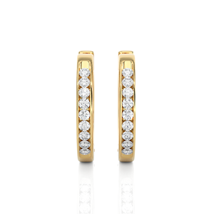 Cautivadores Pendientes de Diamantes Halo, Chapados en Oro de 14K, Diamantes Cultivados en Laboratorio, Lujosos y Modernos, Regalo de Boda - Product Image 1