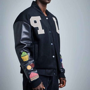 Viral Varsity <b>Jacket</b> High Quality Custom Men's Varsity <b>Jacket</b> Solid Color Letterman <b>Jacket</b> Premium Streetwear OEM Manufacturer - Product Image 3